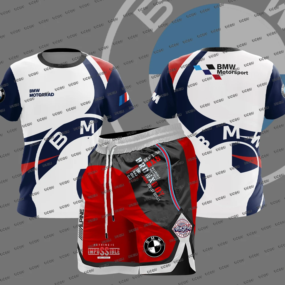 

BMW Cyan M Racing T-shirt Shorts Summer Outdoor Extreme Sports Quick-drying Jerseys Kits Men's Mountain Motorcycle Jersey Shorts