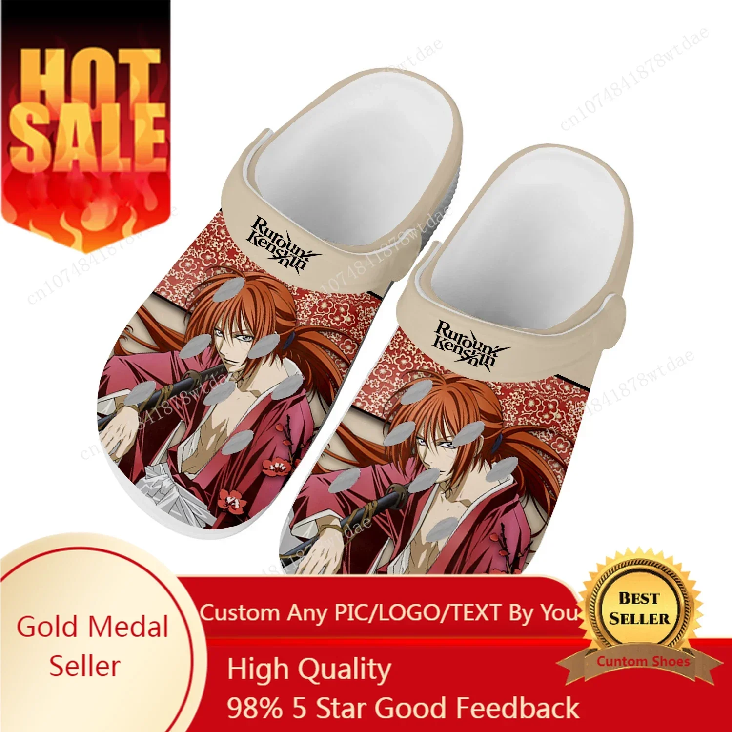 

Rurouni Kenshin Himura Home Clogs Men Women Youth Boy Girl Customize Water Shoe Anime Cartoon Garden Beach Hole Slippers Sandals