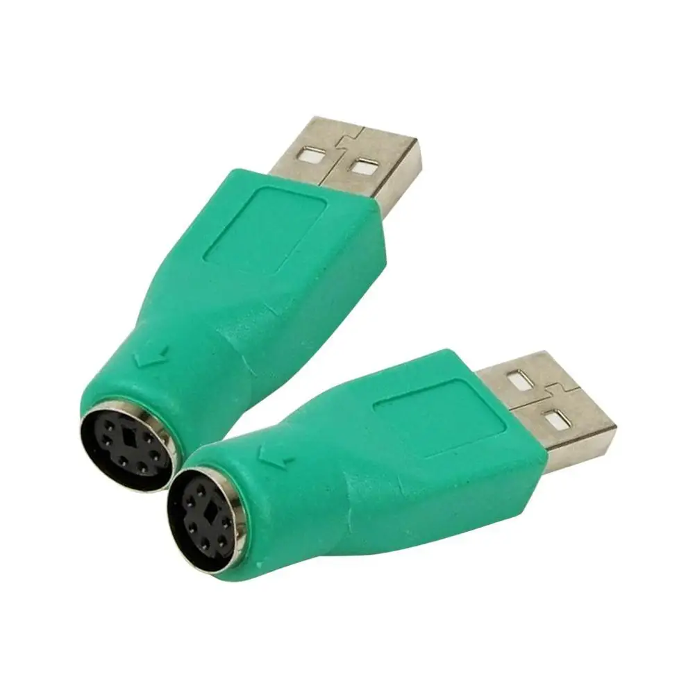 1pcs USB To PS2 Green Adapter USB Male To 6Pin Female For Keyboard And Mouse Adapter usb connectors