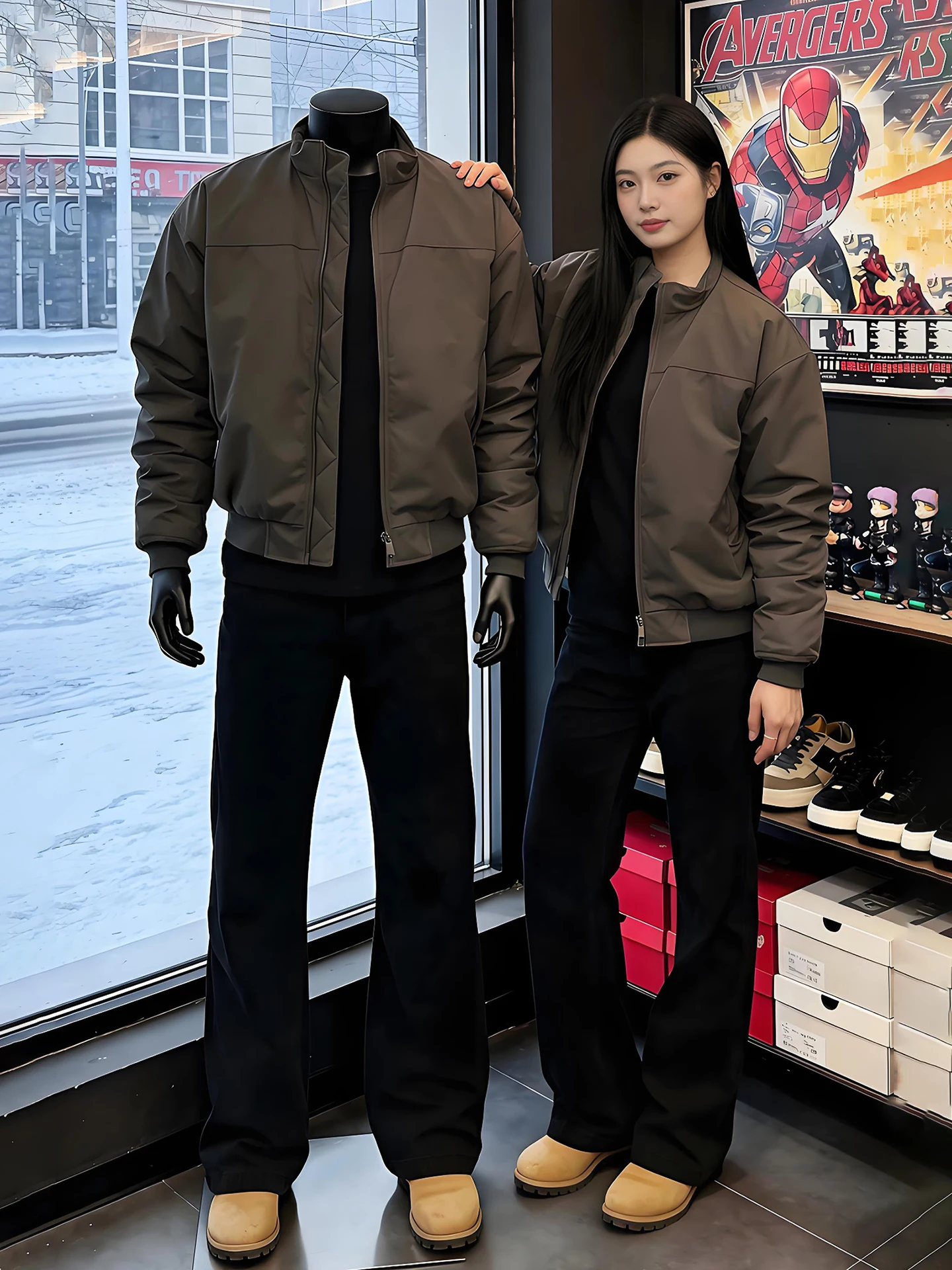 

Мужская демисезонная ветрозащитная куртка-бомбер American Sport Flight Jacket из хлопка и полиэстера с воротником-стойкой, свободного кроя