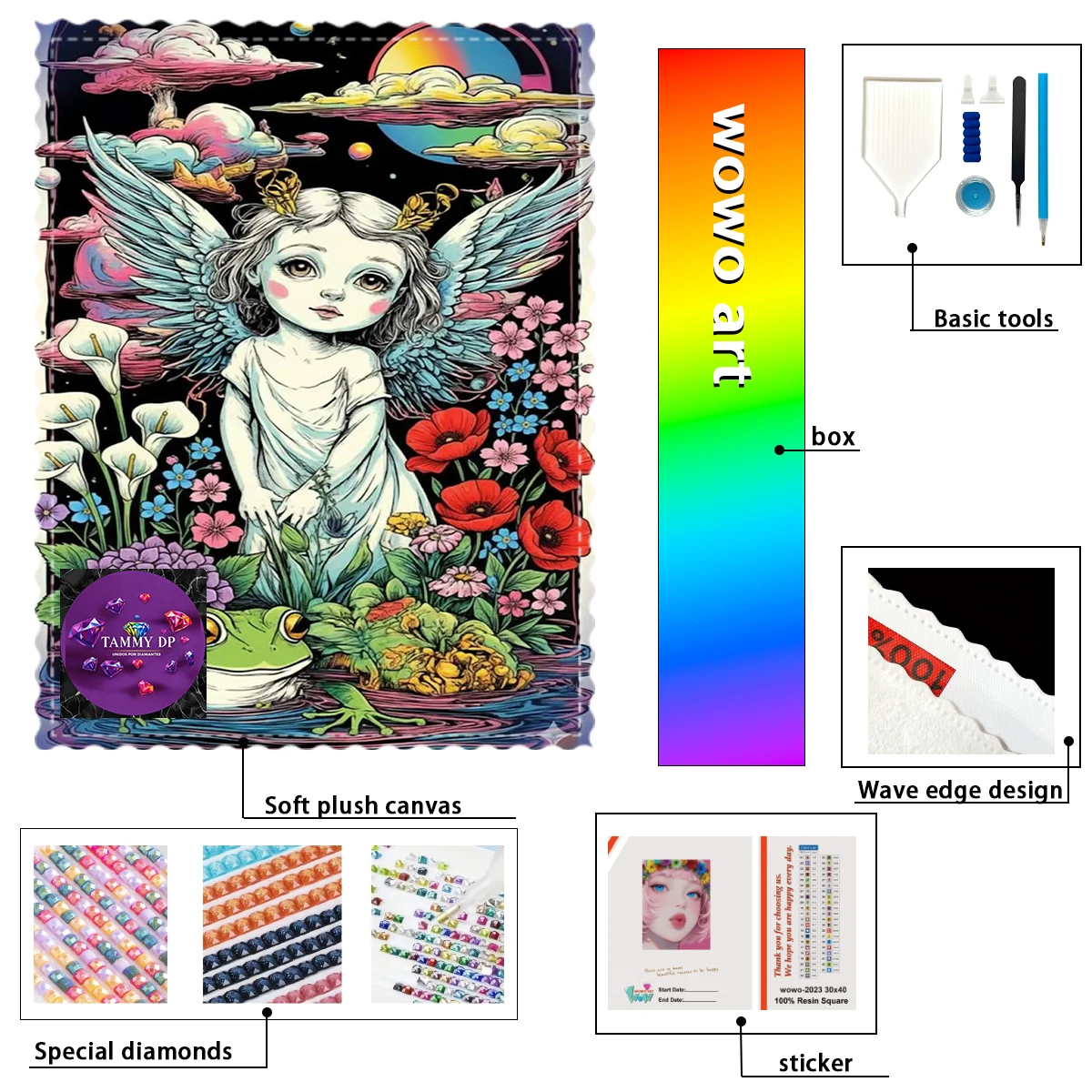 

【TAMMY Diamond Art】Кристаллы-стразы Mysterious Angel Crystal AB, стразы FD, идеальные стразы из смолы