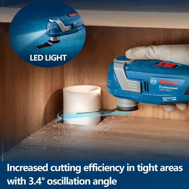 Bosch Cordless Oscillating Multi Tool GOP 185-LI Brushless Universal Treasure 18V Rechargeable Cutting Machine Power Tools