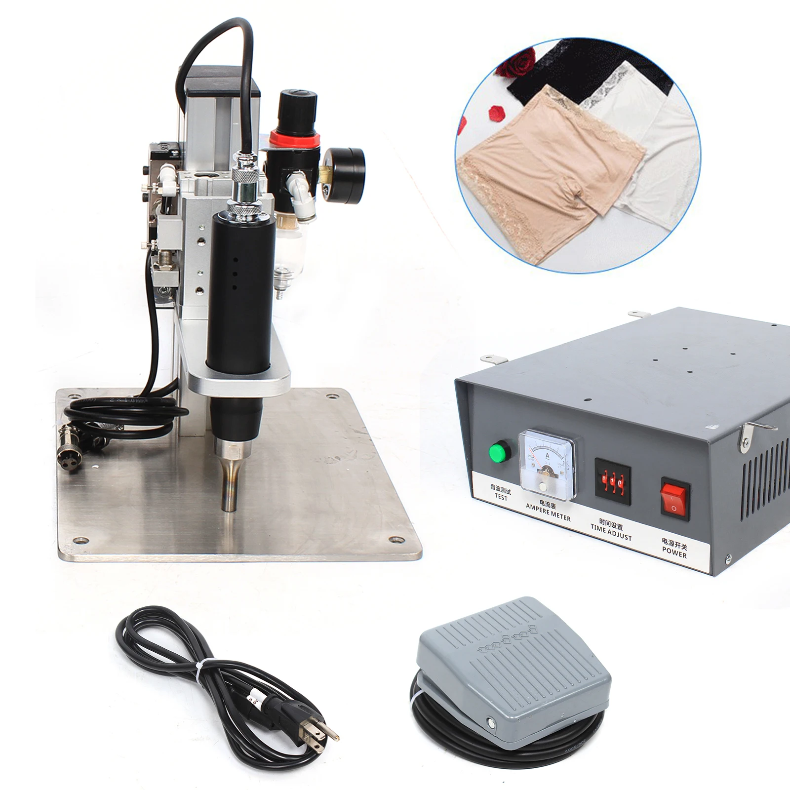 Ultrasonic Spot Welding Machine Sewing Clothing  Pneumatic Welder Semi-automatic Mask 110v for Garment