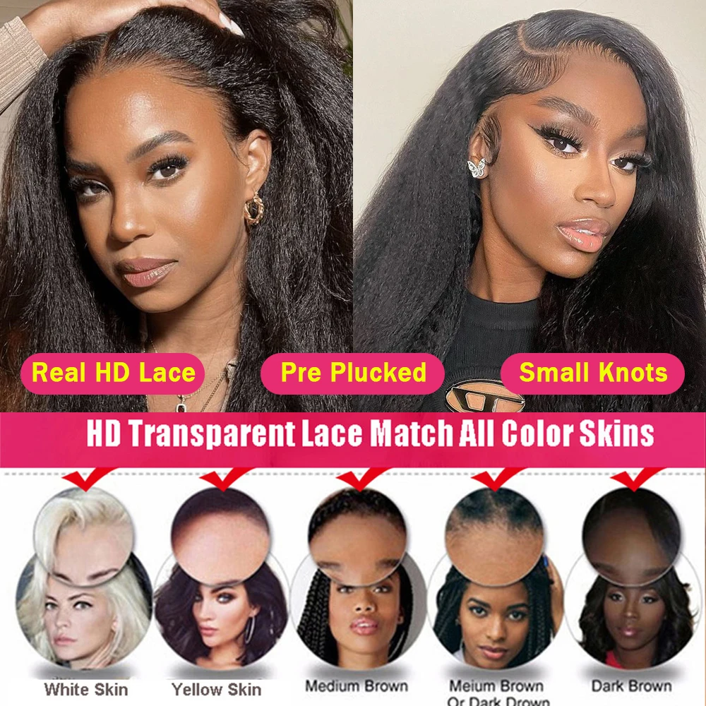 وصلات شعر مستقيمة من Megeen-Kinky ، خط شعر طبيعي مُنتوف مسبقًا ، إغلاق دانتيل شفاف عالي الدقة ، ياكي ، 1B ، 4x4 ، 5x5 ، 6x6