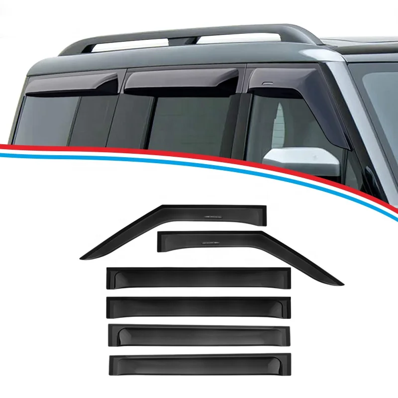 Window Visors TXR Door Deflectors Widened and Thickened Big Size Sun Rain Black Weather Shield Auto Parts for BYD Ti7 2025-