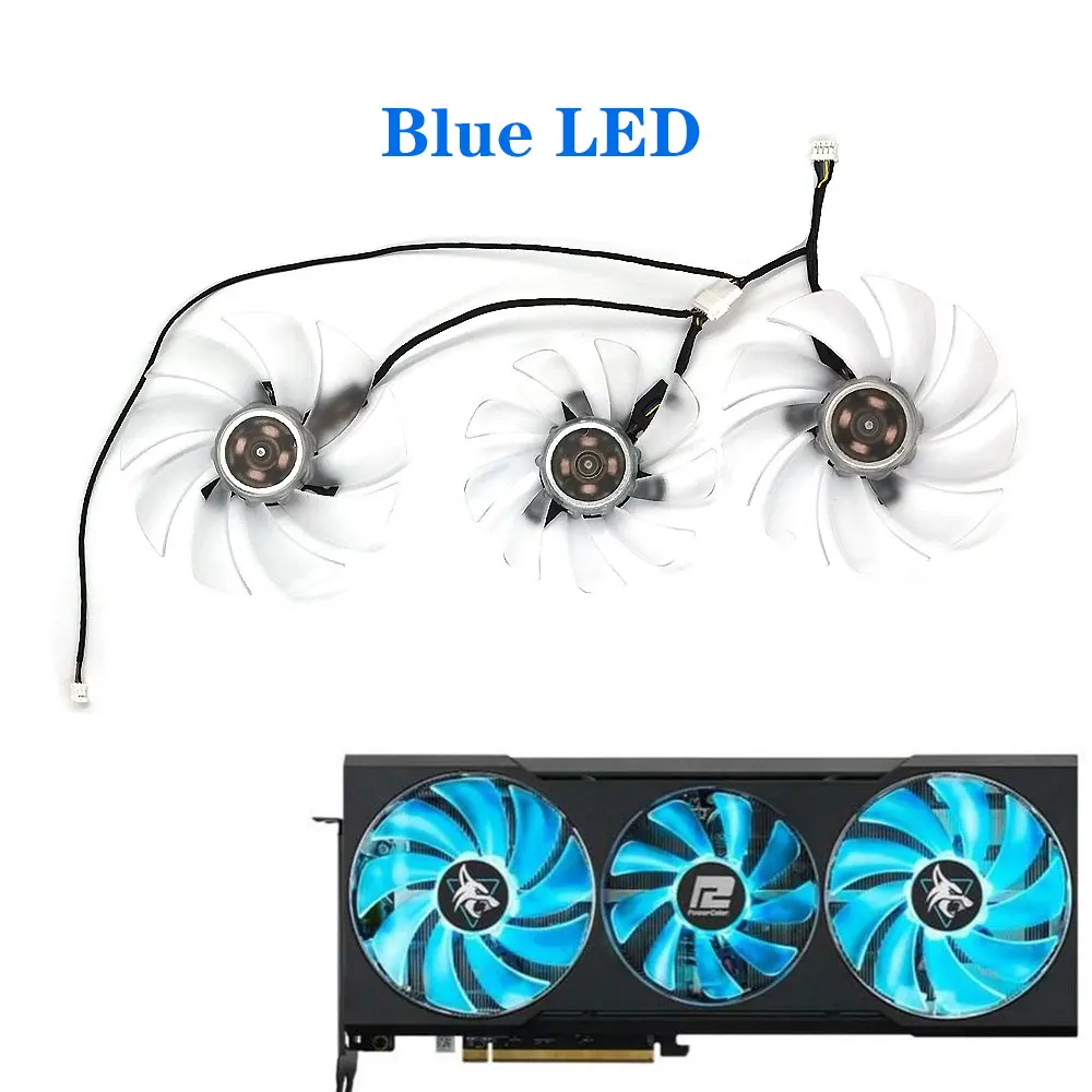 Imagem -02 - Placa Gráfica de Vídeo Cooler Fan Substituição para Powercolor Radeon rx 6700 xt 95 mm 85 mm Fd10015h12d Fd9015u12d Rx6700xt Pcs