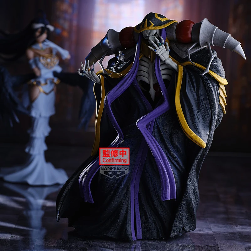 Figuras originais anime 22cm banpresto overlord ainz ooal vestido anime figura ornamentos de mesa modelo brinquedos boneca presentes