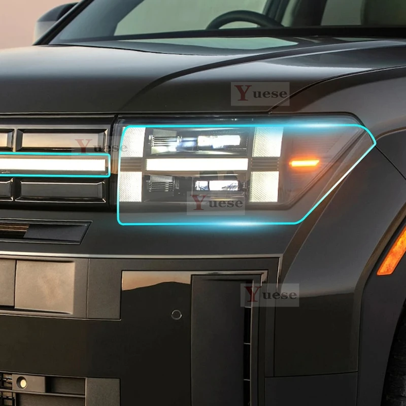 

Для Hyundai Santa FE 2024 2025 2 шт. защитная пленка для фар автомобиля прозрачная дымчатая черная наклейка из ТПУ