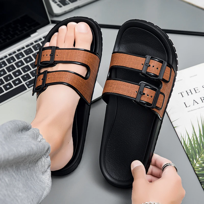

Summer Men's Soft Slippers Indoor Outdoor Comfortable Slides Home Shoes House Room Casual EVA Lightweight for Men Zapatillas