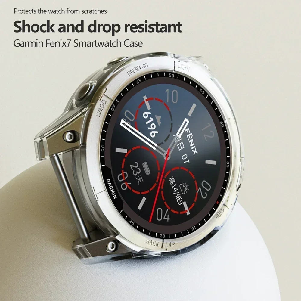 Protector Case para Garmin Fenix 7, Smart Watch, TPU, Soft Silicone Bumper, Frame protetor, Shell Sleeve