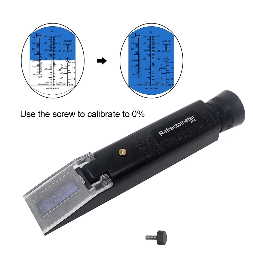 4 in 1 Handheld Refractometer Car Antifreeze Glycol Battery Acid Ethylene Glycol Propylene Glycol Cleaner ATC Refractometer