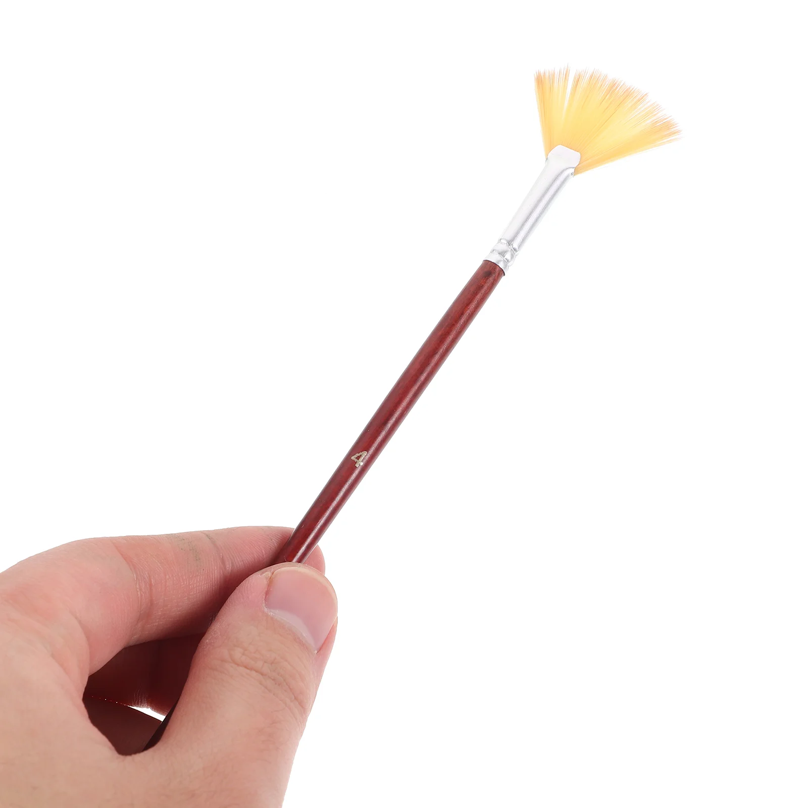 6 Pcs Paint Brush Fan Set Portable Watercolor Wood Round Brushes Wear-resistant