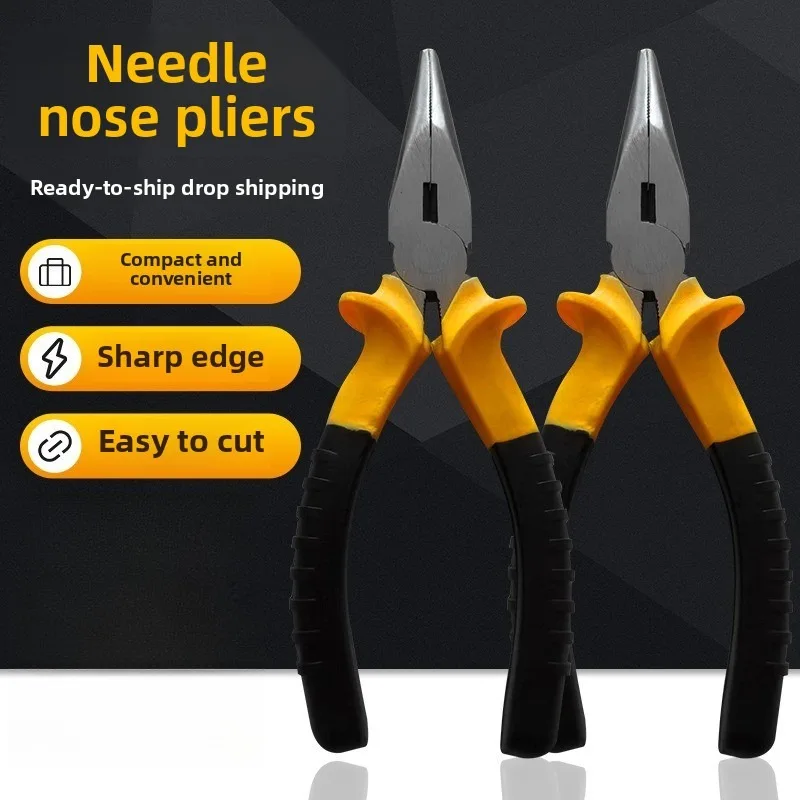 

6-дюймовые полированные плоскогубцы с ручкой для гастрономов, острые плоскогубцы для зачистки проводов, ювелирные изделия своими руками, многофункциональные промышленные плоскогубцы для электриков