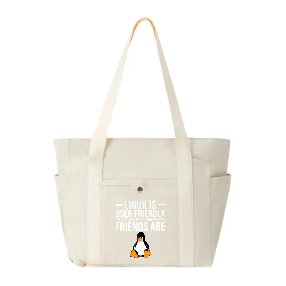 Linux Penguin Tech Open - Source Humor Design Lightweight Multi-Pocket Shoulder Bag Versatile Shopping Crossbody
