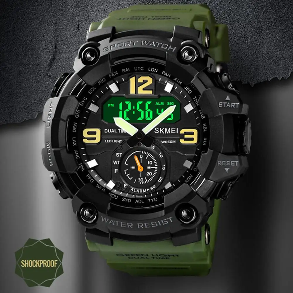 

2022 New Outdoor Watch Round Dial LuminousTime Display 50m Waterproof Shockproof Men Sport Digital Watch Outdoor Watch