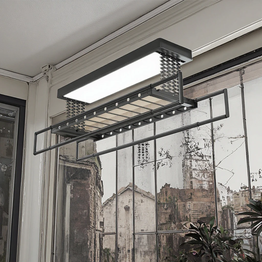 Rack de secagem de roupas elétrico com economia de espaço de venda quente para varanda de apartamentos