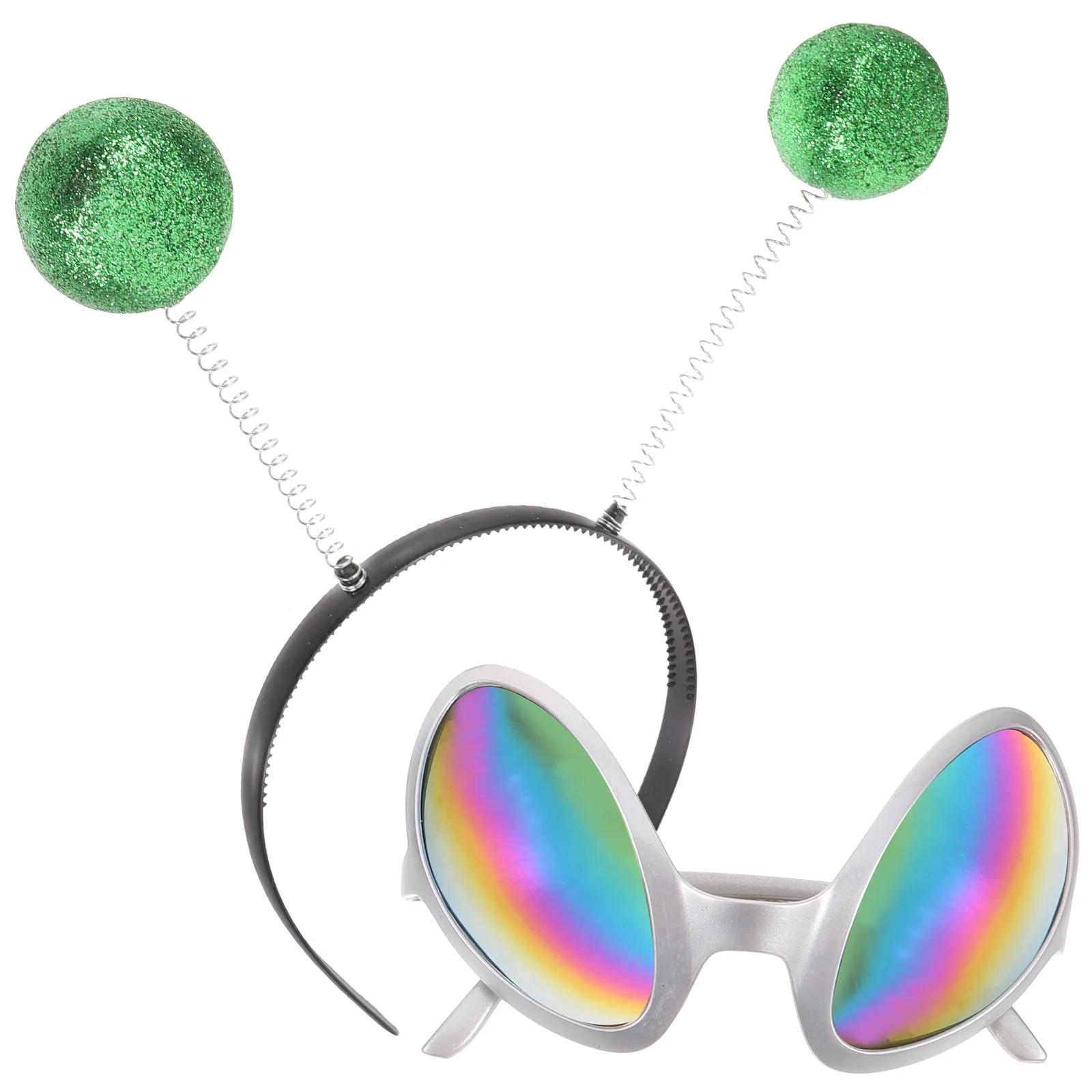 

1 Set Funny Saucer Man Glasses Hair Hoops Decorative Festival Headdress Creative Eyeglasses Party Celebration Glasses