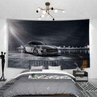 Materials AMGs Cool Racing car Tapestry Polyester Printed Banner Flags Hanging In The Garage Or Boys Dormitory Bed Decoration