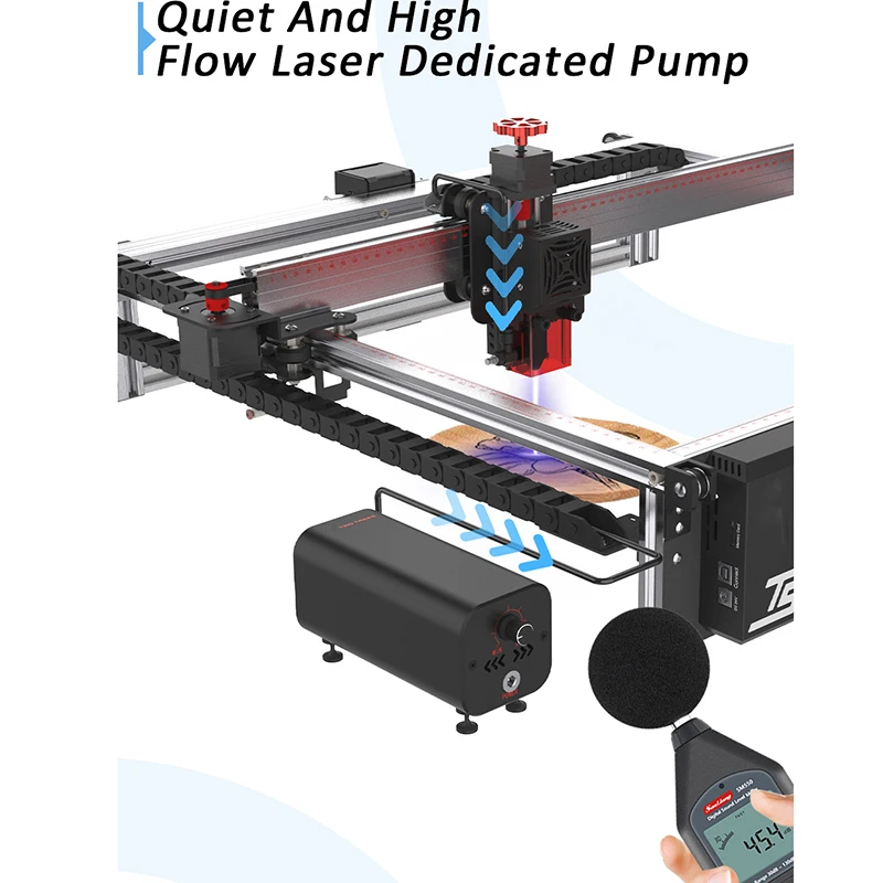 TTS-55 36W Air Airflow Assist Kit 10-30L/min Air Assist System Remove Smoke and Dust for Laser Engraver Cutter Machine