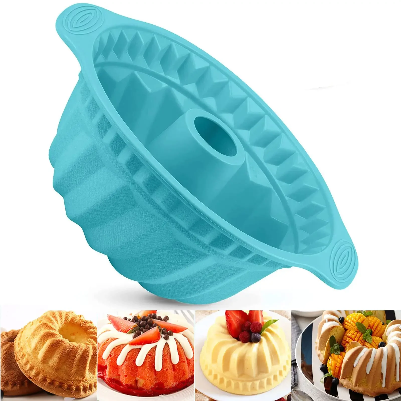 Silicone 9inch Round Cake Mold Non-stick DIY Pastry Baking Pan Tools for Cake Jello Gelatin Bread Bakeware Cake Decorating Tool