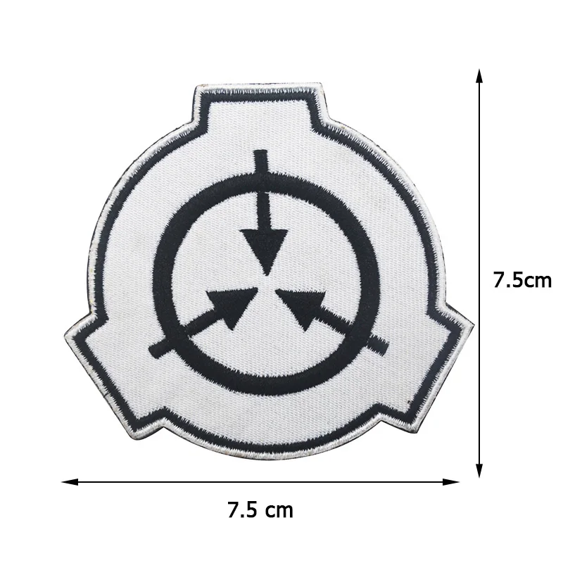 SCP Foundation Logo Patch – Schwarz, Leuchtend, 7,6x5,1 Cm, Mit Klettverschluss, Für Taktische Taschen & Uniformen