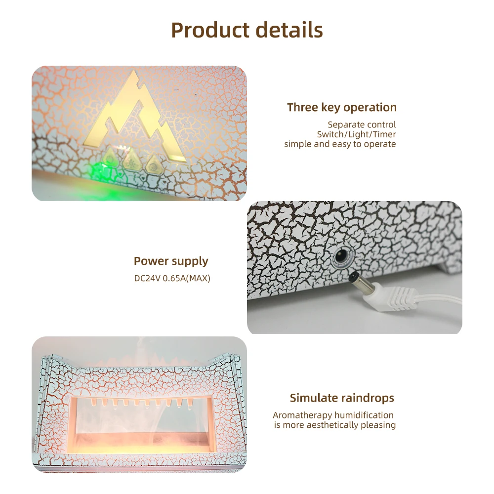 مرطب للمنزل بالموجات فوق الصوتية الروائح الناشر مع ضوء الليل علبة زيت طبيعي إلكترونيات هادئة 300 مللي صانع ضباب بارد