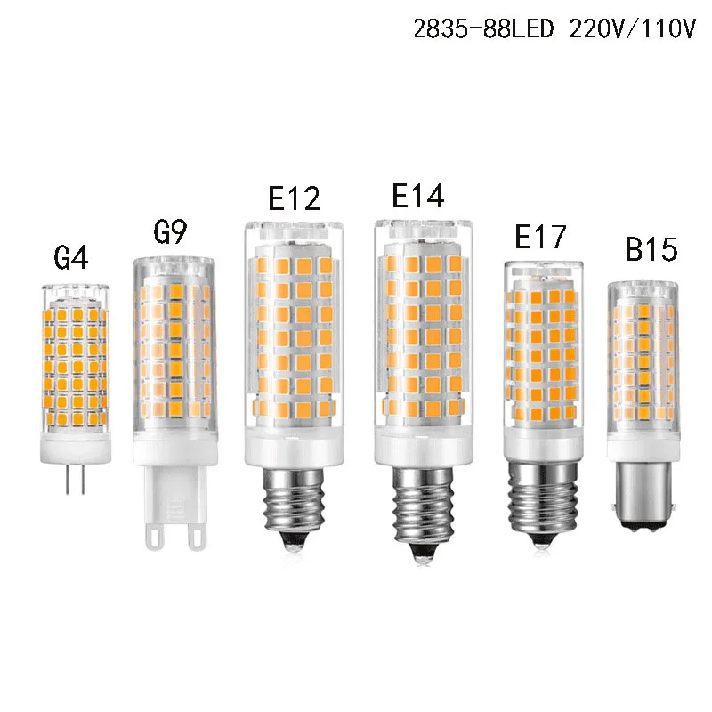 Dimmerabile G9 G4 E12 E14 E17 lampadina a LED 3000k 4000k 6000k AC110V/220V luce di mais 8W lampadario a sospensione luce sostituire 100w alogeno