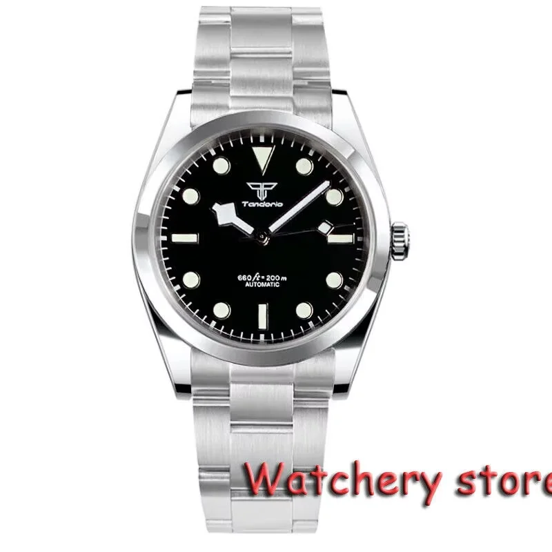 Tandorio 36mm 39mm negro azul verde blanco copo de nieve mano Miyota 8215 reloj automático hombres 200m impermeable cristal de zafiro luminoso