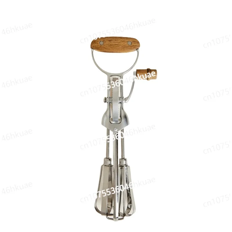 

Household Kitchen Steel and Wooden Grip Handle Manual Stirrer