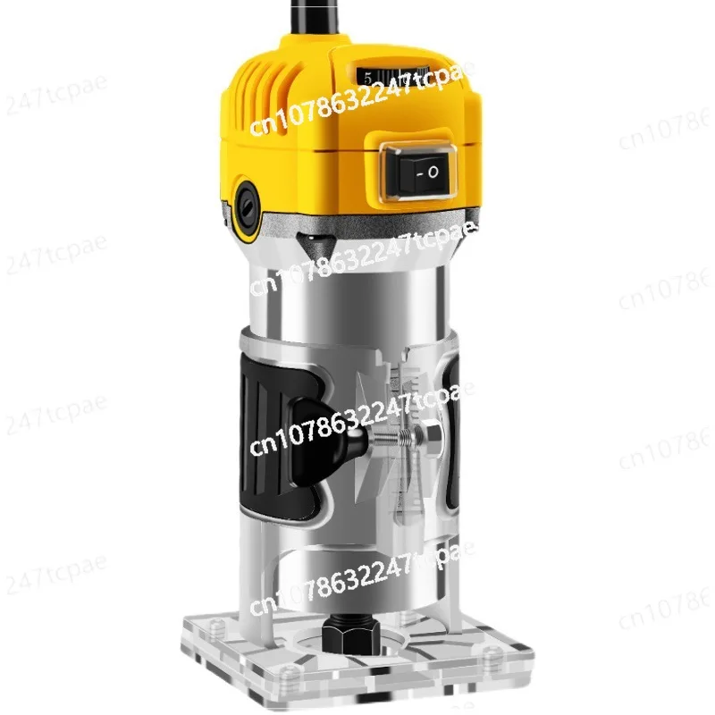 

Speed Adjustable Woodworking Hand Trimmer with 6.35mm Milling Cutter1300W Electric Wood Edge Trimmer Machine Aluminum Alloy