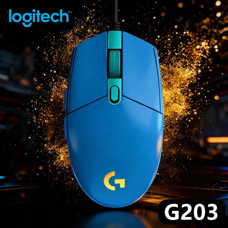 

Logitech G203 Wired Mouse, Anti-slip Ergonomic Optical, 8000 DPI, 16.8 Million Color LED, 6 Customizable Buttons, Gaming Tool