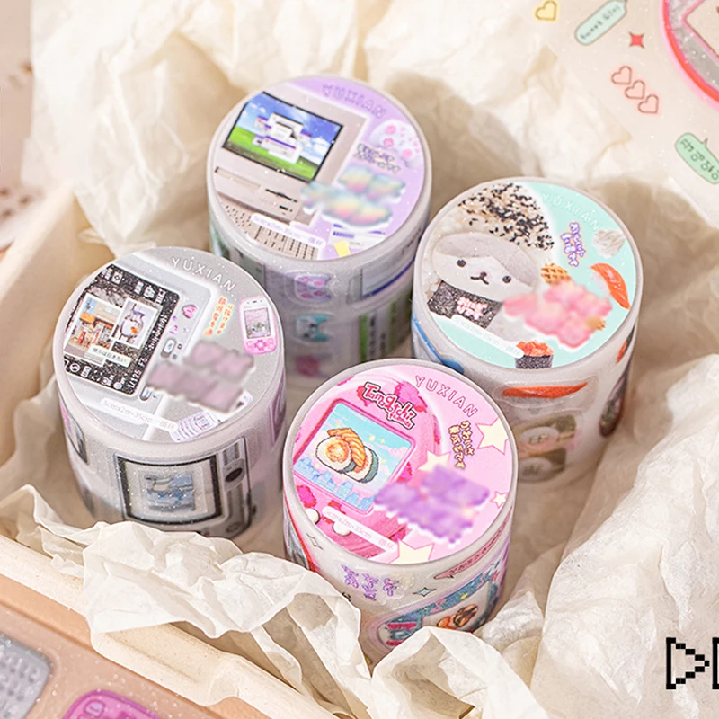 Mr Paper, Washi Tapes Time Warp Flash Sand Gestanztes Klebeband Washi Tape Set stationäres Washi buntes Klebeband süßes Schreibwarenzubehör