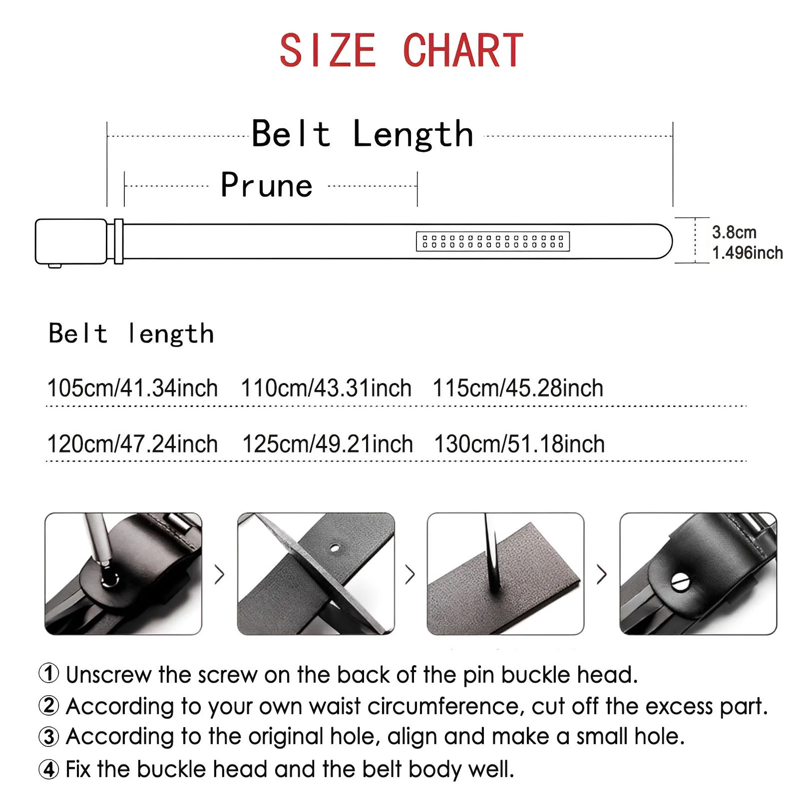 3,7 cm Herren PU-Ledergürtel mit Metall-Dornschließe, lässiger Alltags-Jeansgürtel für Herren, modischer Herren-Kunstleder-Hosengürtel – Detail 1