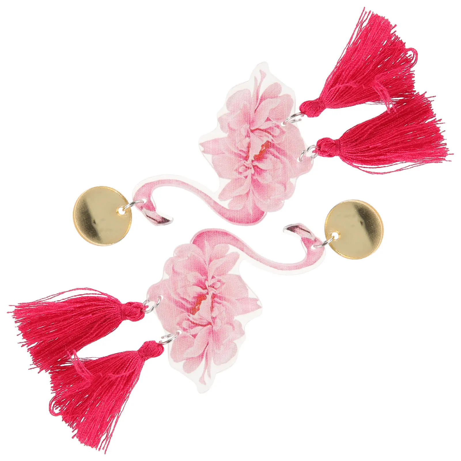 

Flamingo Earrings Acrylic Tassel Drop Stud Jewelry for Women Girls Vacation Tropical Animal Ear Accessories Trendy