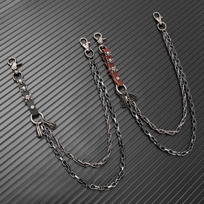 

Новая универсальная цепочка для брюк, сверхмощный череп из искусственной кожи, персонализированный панк-стрит-танец в сочетании с джинсами, крутой аксессуар Nightc