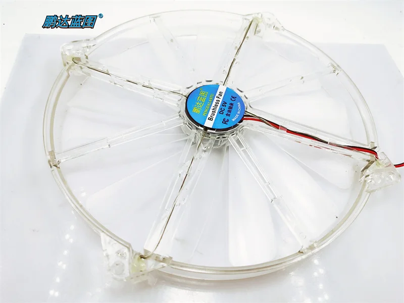 Imagem -05 - Silencioso Pengda Blueprint Circular Led Luminous Cooling Fan Transparente 5v 200x20 mm Novo 2023