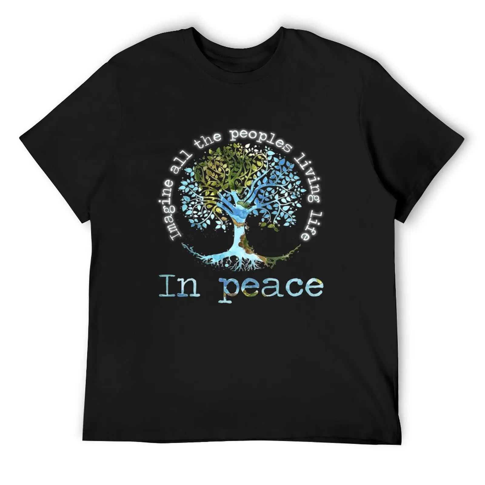 

All The People Imagine Living Life In Peace T-Shirt affliction shirts oversized T-shirts oversize luxury t-shirt mens t shirts