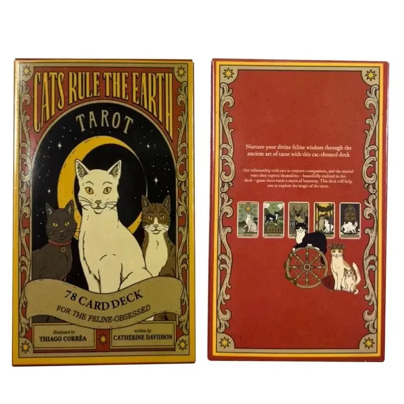 

Cats Rule the Earth Tarot Cards a 78 Deck Oracle English Visions Divination Edition Borad Playing Games