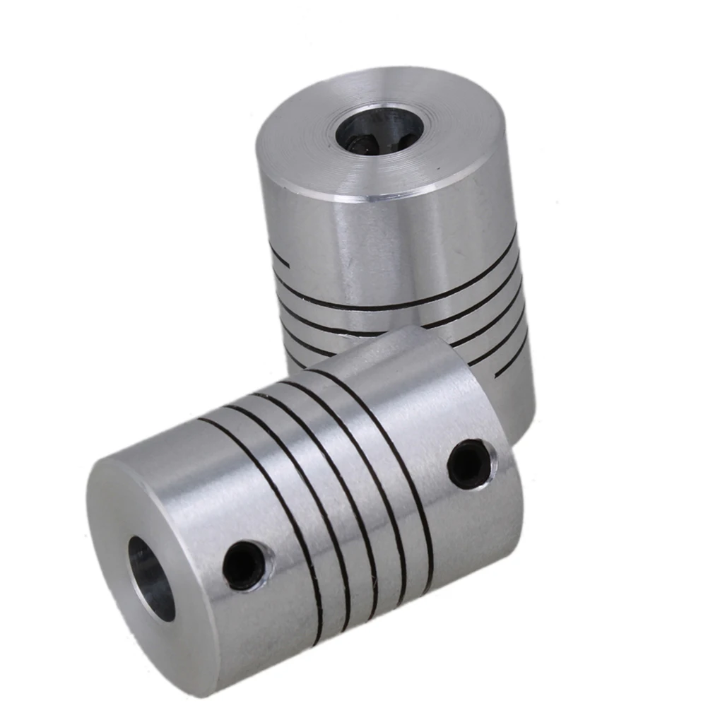 

2pcs 3D Printer Coupling Flexible Shaft Coupler Aluminum Alloy Stepper Motor Connector Joint CNC Encoder Z Axis Silver