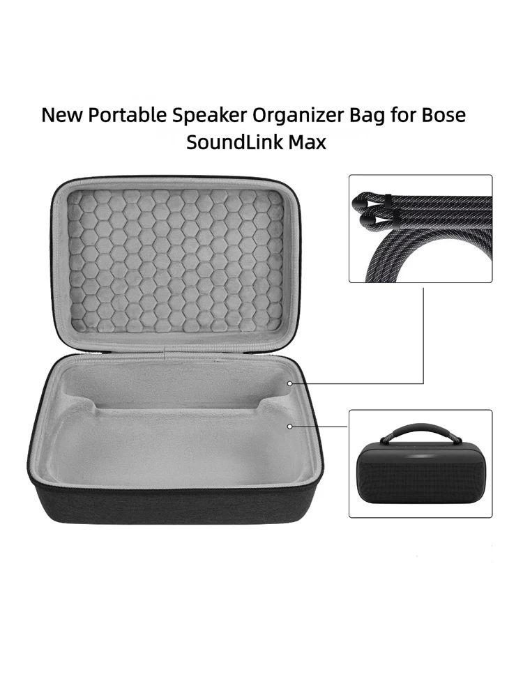 Schützende Hartschalen-Tragetasche für Bose Soundlink Max-Lautsprecher, tragbares Lautsprecherzubehör, Reise-Aufbewahrungstasche für Bose-Lautsprecher – Detail 3