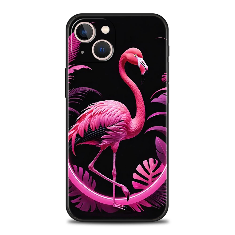 플라밍고 휴대폰 케이스 커버, 아이폰 16, 15, 14, 13, 12 프로 맥스, 11 프로 맥스, 7, 8 플러스, XS, XR, 충격 방지 소프트 TPU 쉘, Fundas Capas 가방
