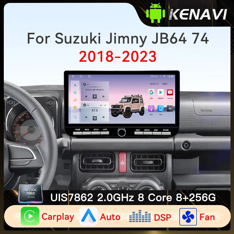 Car Stereo Radio For Suzuki Jimny JB64 JB74 2018‑2023 Wireless Carplay Android Auto DSP AM FM RDS BT Multimedia Player Head Unit