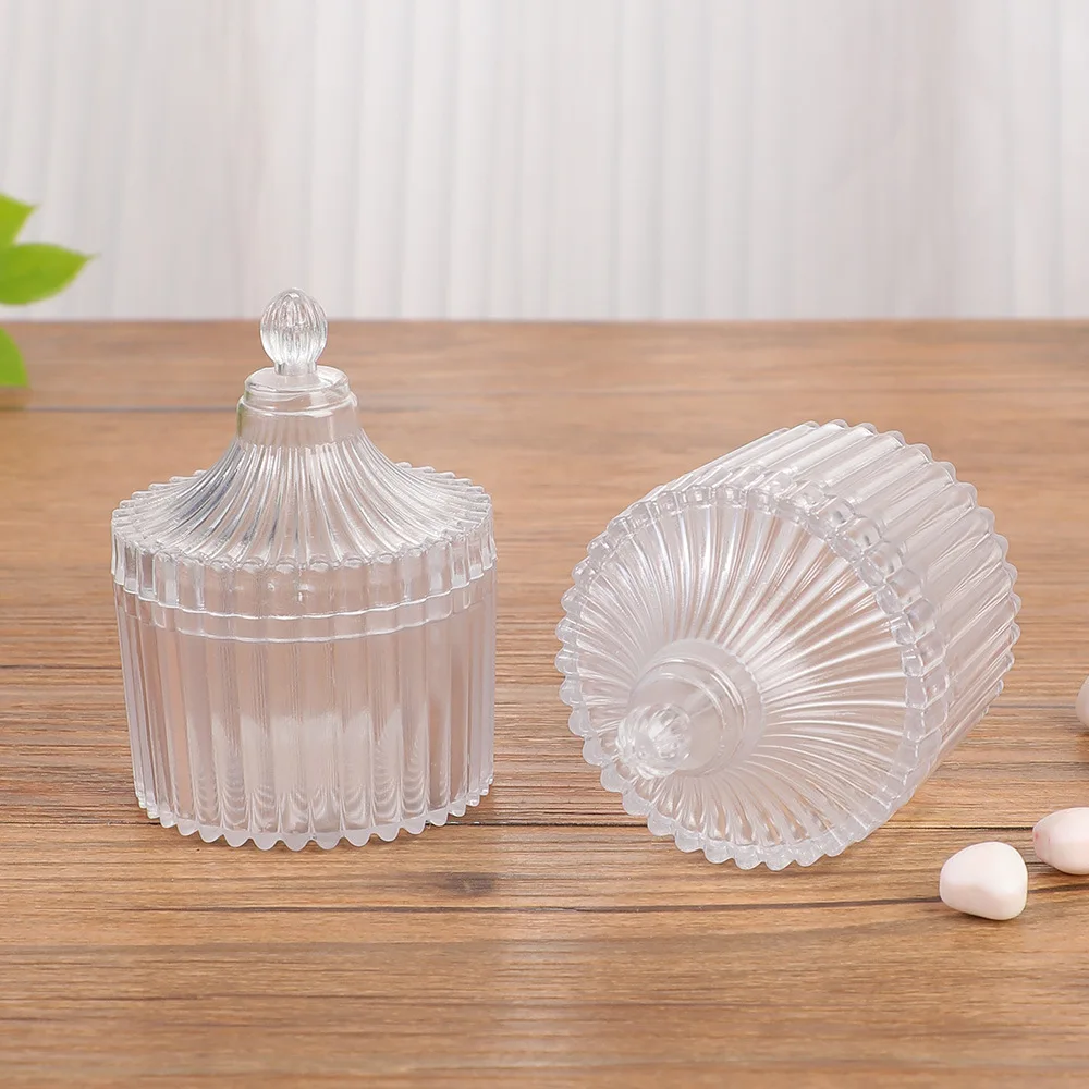 Transparent Plastic Box PS Circular Storage Box with Lid Candy Packaging Box Wedding Candy Box Party Gift Box Jewelry Storagebox