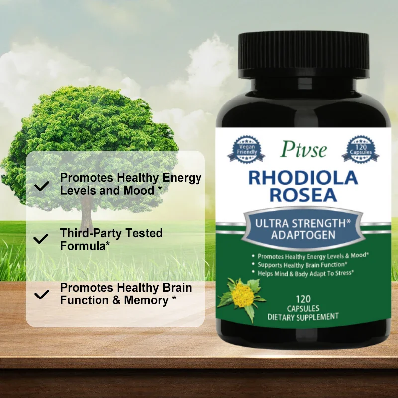 Rhodiola Rosea - Rhodiola Rosea pour l'énergie, instituts soulignés, soutien de l'humeur et mise au point pour améliorer la performance athlétique, fonction cérébrale