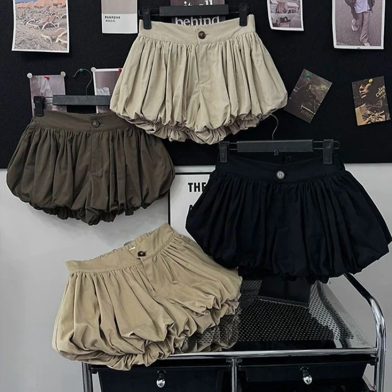 2026 New Summer Women's Spicy Girl Bloom Skort, High Waist A-Line Ruffled Puff Shorts Slimming Hot Pants