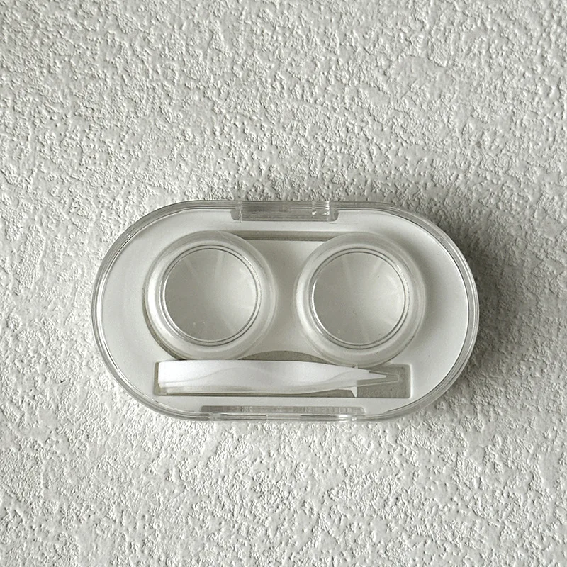 Nouvelle Boîte de Rangement Transparente pour Lentilles de Contact, Étui Portable de Voyage pour Lentilles de Contact, Boîte à Maquillage et Beauté, Contenant avec Pince à Épiler et Applicateur