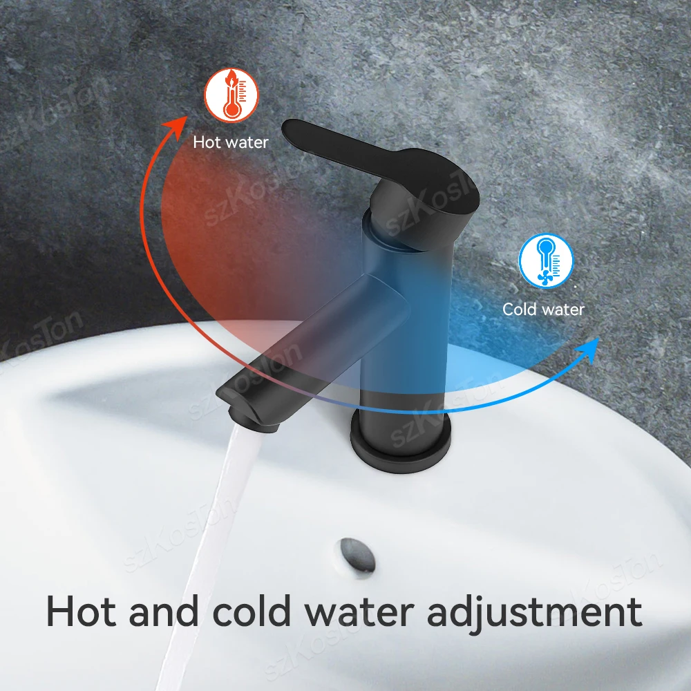 Rubinetto per bagno monoforo rubinetto per lavabo caldo e freddo miscelatore per lavabo rubinetto per lavabo lavabo per lavabo scarico Pop-Up