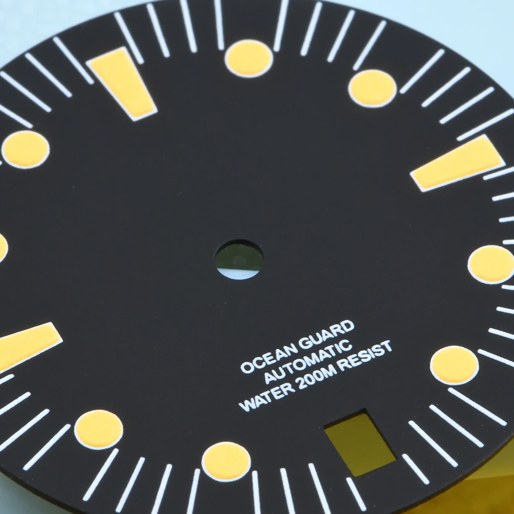 HEIMDALLR Watch Dial 28.5mm Watch Dial 3.0 O'clock Dial Orange Super Luminous Watch Accessories for NH35/36 Movements Watch Dial