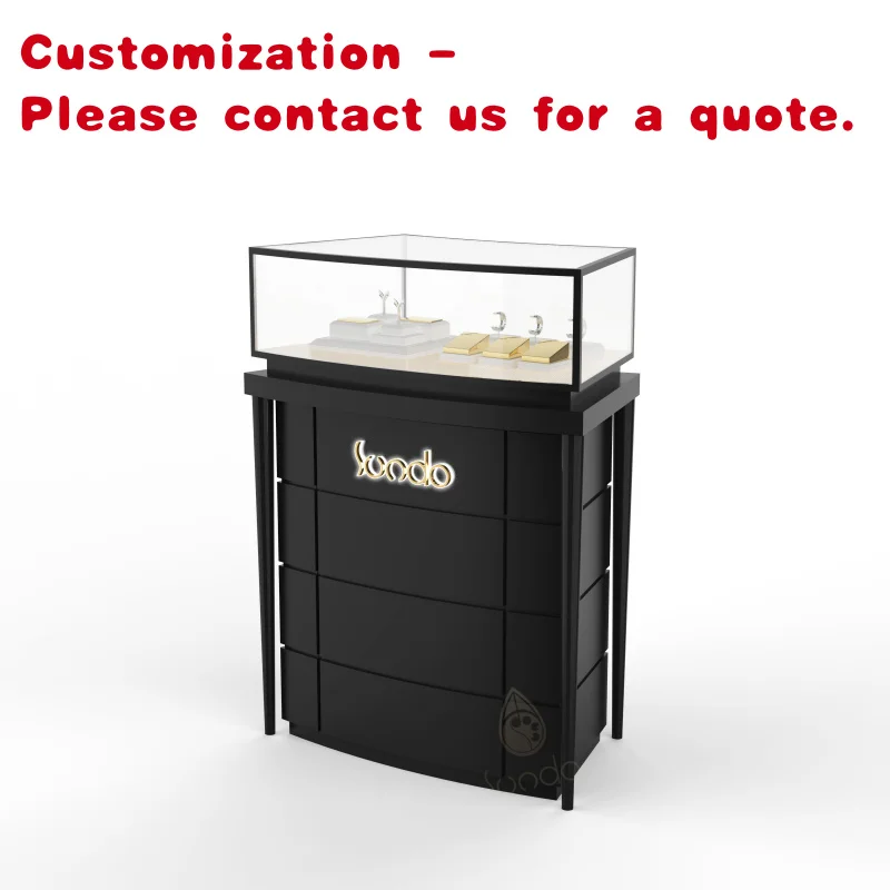 맞춤형 고급 서랍형 직사각형 테이블 보석 진열장 인테리어 디자인 보석 키오스크 소매점 및 전시장