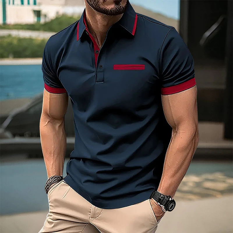 Men's Summer Casual Short-Sleeved Polo Shirt Business Casual Breathable T-Shirt Men's Sport Top European and American plus size